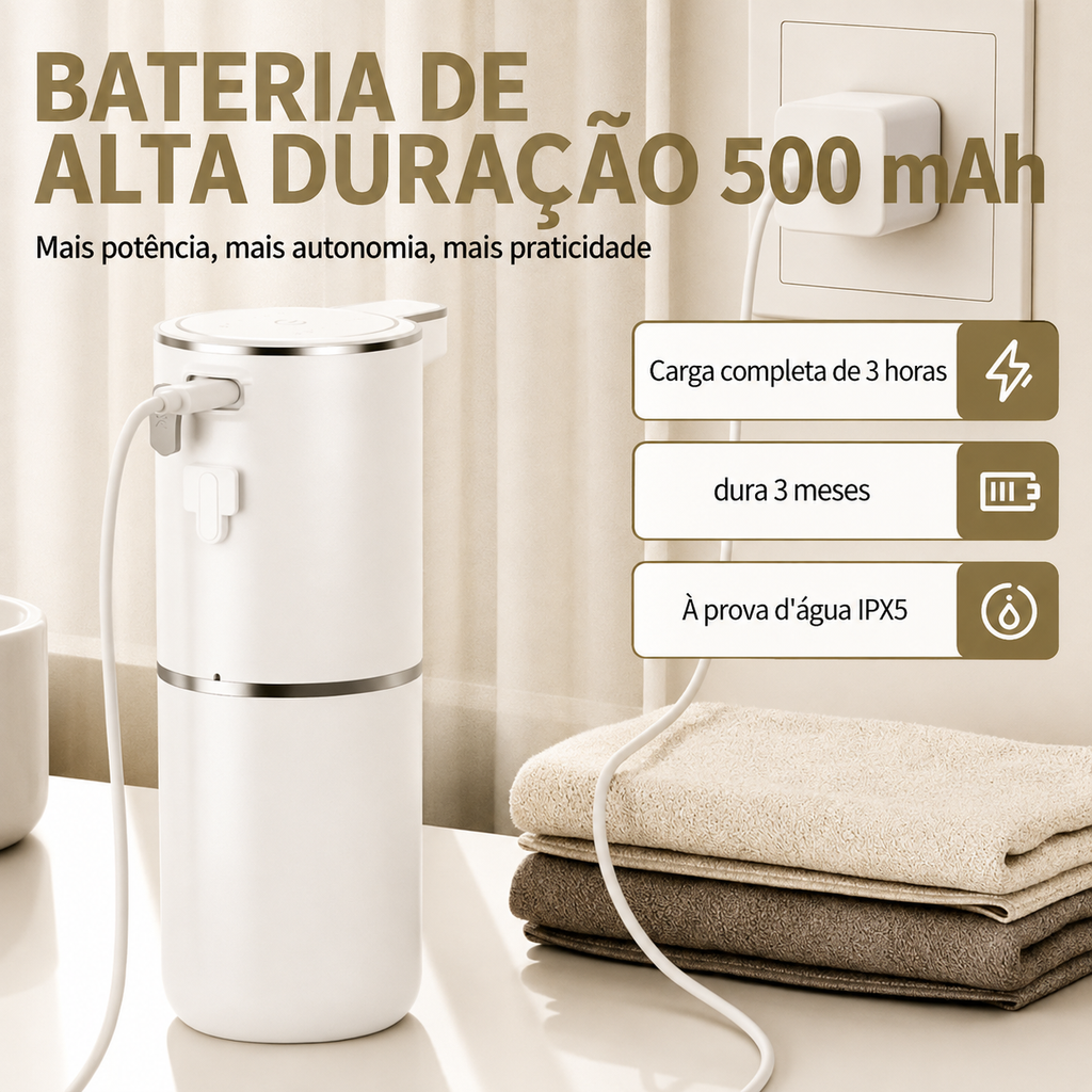 Dispenser Automático para Sabonete Líquido e Detergente com Sensor Sem Toque