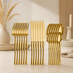 Jogo de Talheres  Dourado de Aço Inox