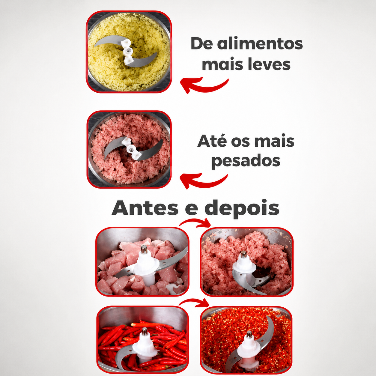 Processador Elétrico para Carnes, Legumes e Temperos 3 Litros
