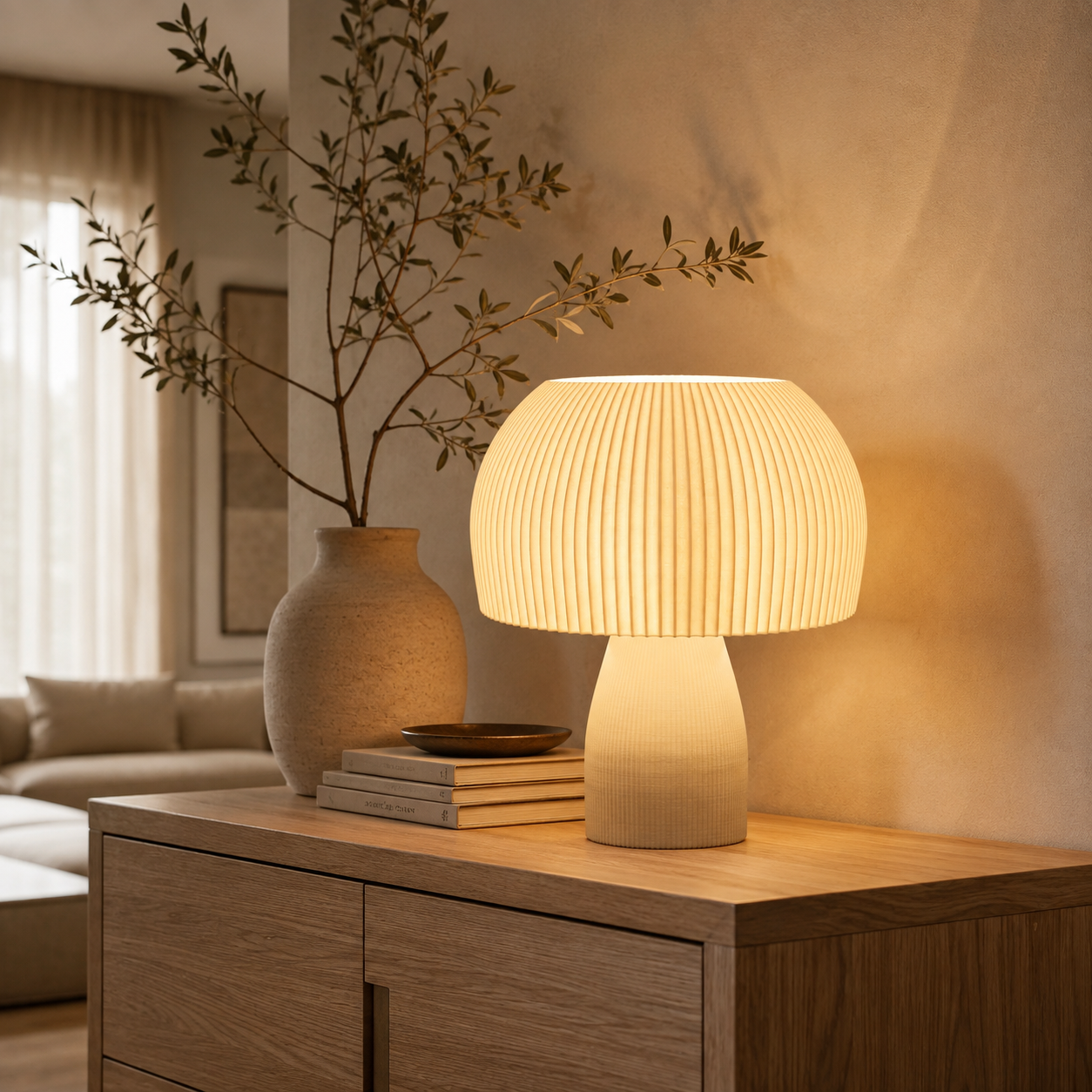 Abajur Cogumelo Luminária de Mesa para Quarto Sala e Escritório