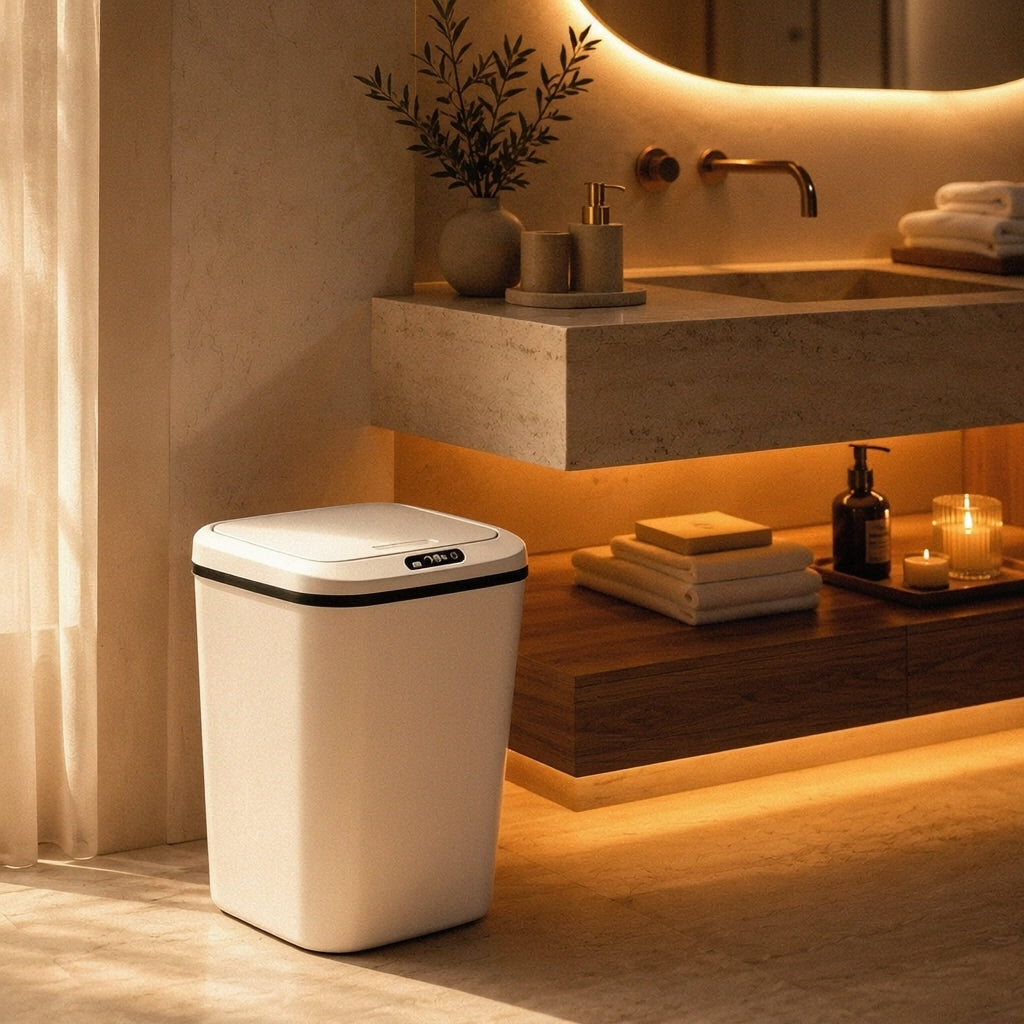 Lixeira Automática 16L com Sensor de Movimento Sem Toque Anti Odor-USB Recarregável