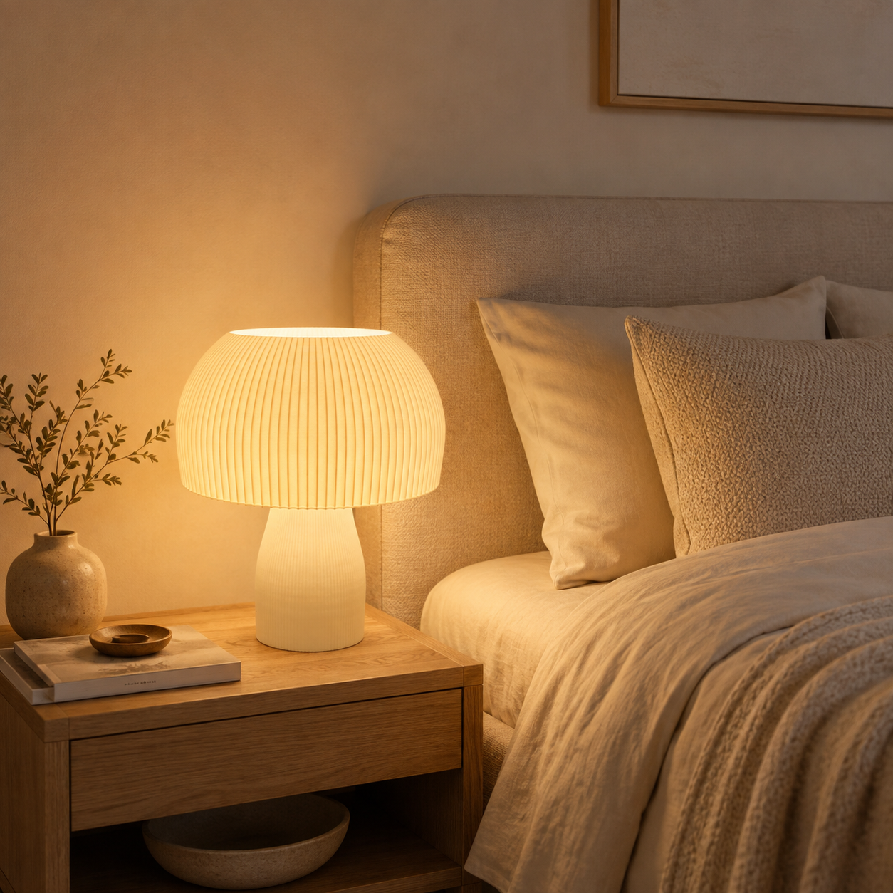 Abajur Cogumelo Luminária de Mesa para Quarto Sala e Escritório