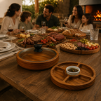 Gamela Gourmet para Churrasco em Madeira com Tampa de Vidro e Petisqueira