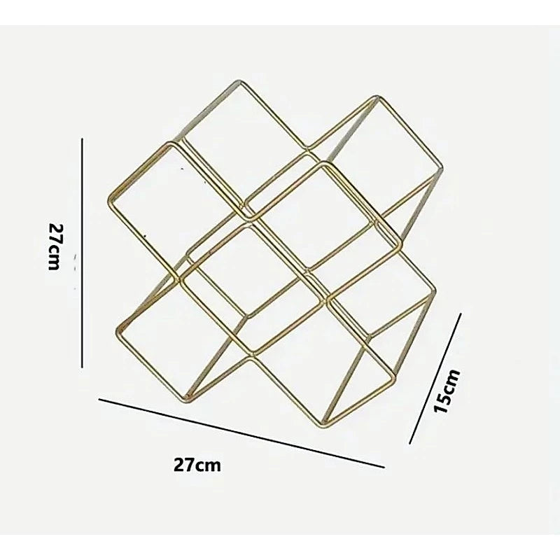 Adega Porta Vinhos de Mesa em Metal Moderna para 6 Garrafas