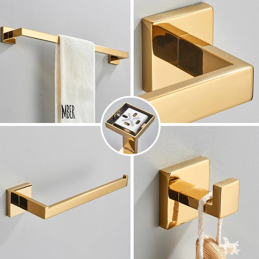 Kit Completo para Banheiro em Aço Inox com Acabamento Premium