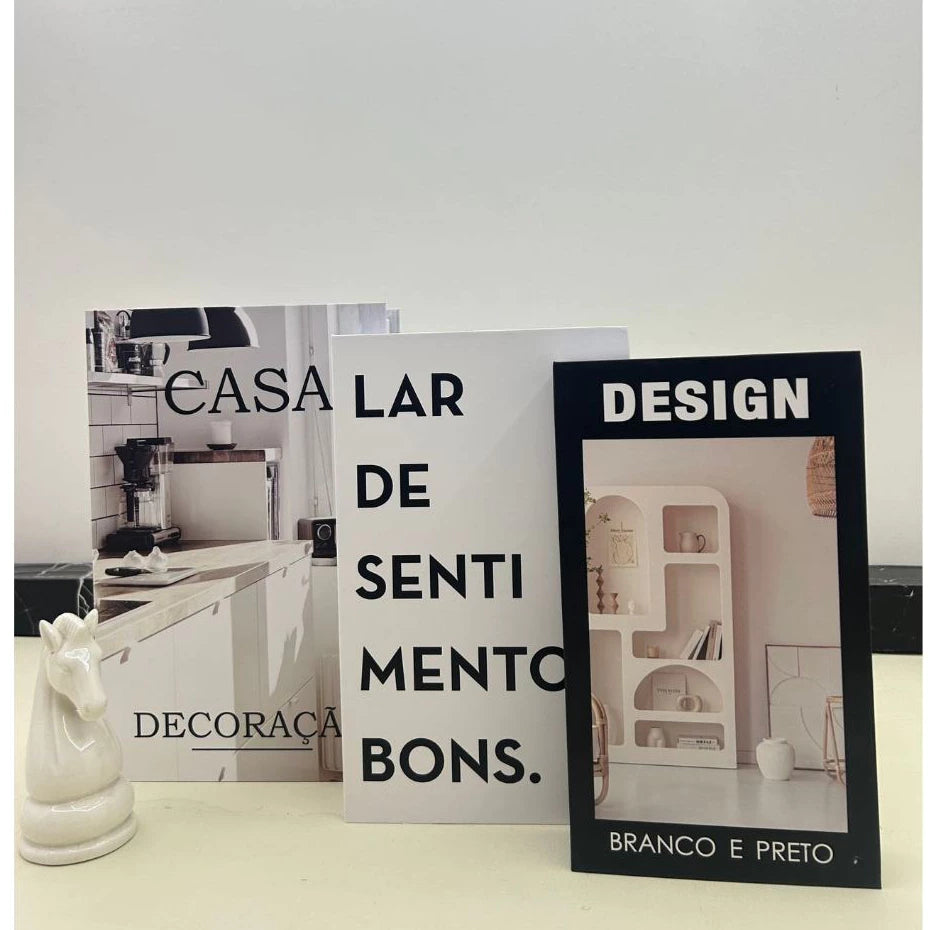 Conjunto Caixa Livro Decorativa Organizadora para Joias e Documentos