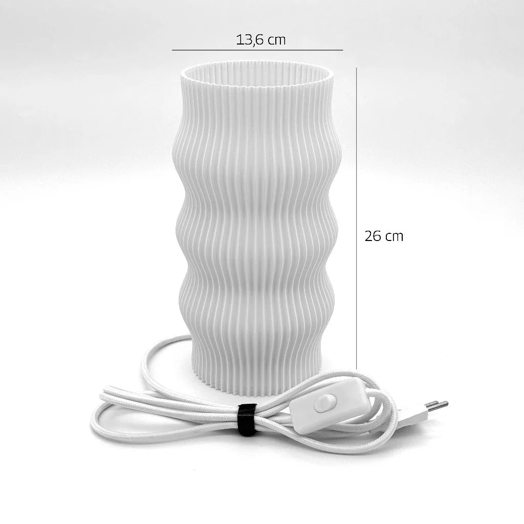Luminária Opus de Mesa Moderna Design Ondulado