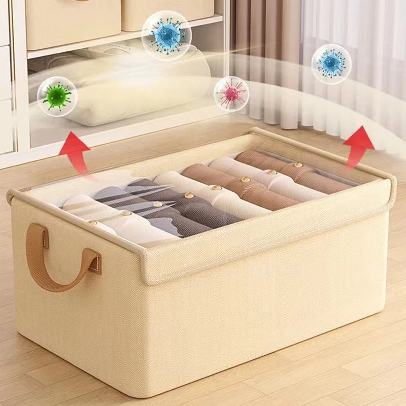 Kit Caixa Organizadora Dobrável com Tampa Transparente