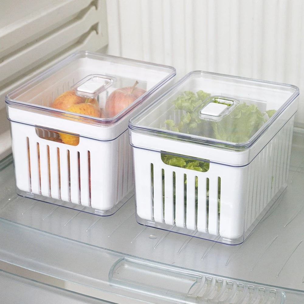 Organizador de Geladeira com Tampa Multiuso Alimentos - 3,8 Litros