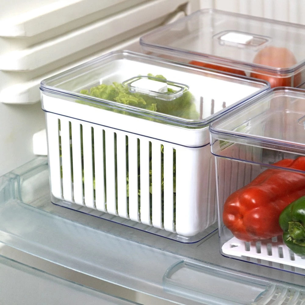 Organizador de Geladeira com Tampa Multiuso Alimentos - 3,8 Litros