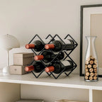 Adega Porta Vinhos de Mesa em Metal Moderna para 6 Garrafas