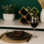 Adega Porta Vinhos de Mesa em Metal Moderna para 6 Garrafas