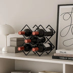 Adega Porta Vinhos de Mesa em Metal Moderna para 6 Garrafas