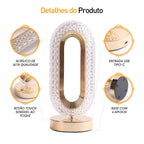 Luminária LED Oval USB 3 Cores de Luz para Quarto e Sala