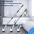 Escova Elétrica Recarregável Giratória para Limpeza de Azulejos Box e Piso