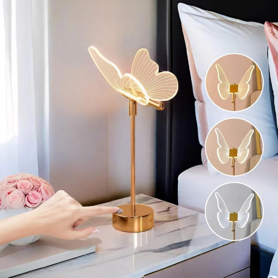 Luminária LED Borboleta Touch Recarregável USB