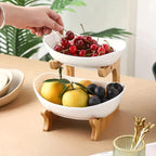Fruteira de Mesa 2/3 Andares Bandeja para Frutas e Lanches