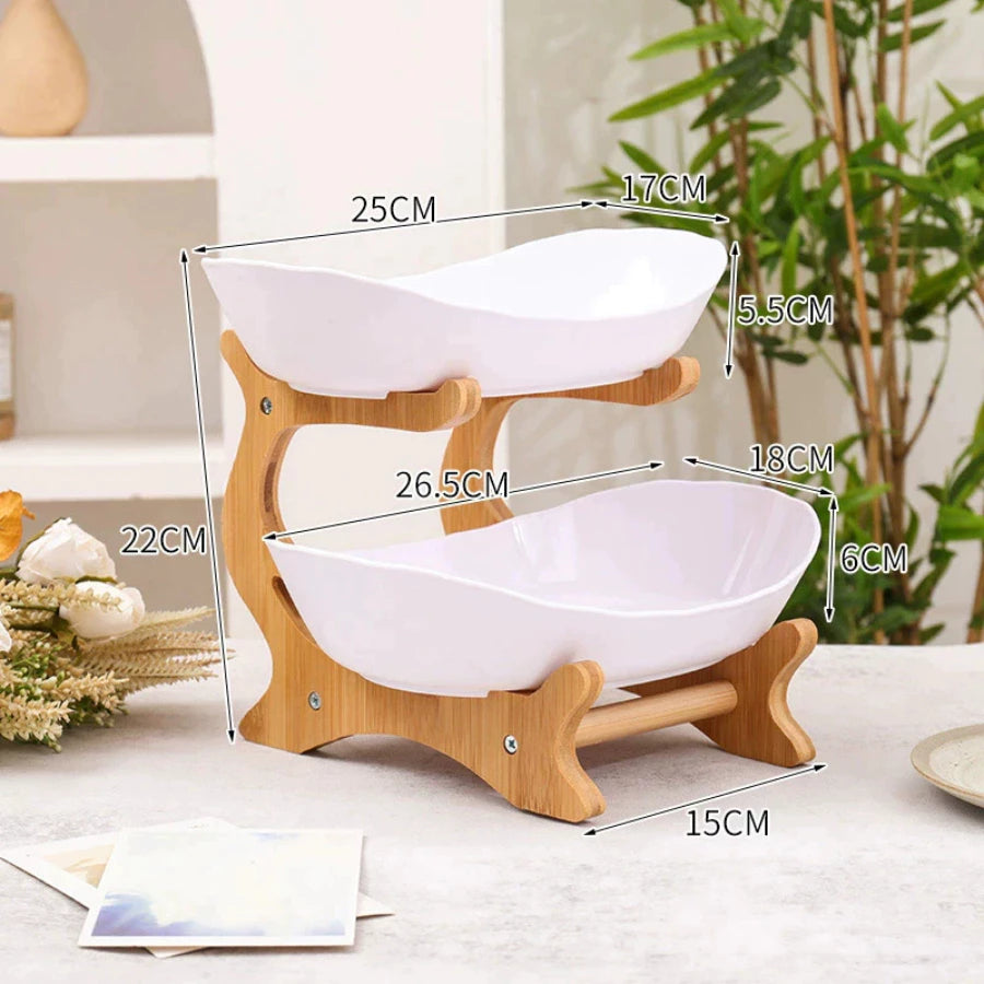 Fruteira de Mesa 2/3 Andares Bandeja para Frutas e Lanches