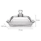 Manteigueira de Vidro Cristal Francesa com Tampa