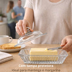 Manteigueira de Vidro Cristal Francesa com Tampa