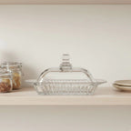 Manteigueira de Vidro Cristal Francesa com Tampa