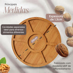 Kit Petisqueira Redonda Para Frios Com Molheira e Garfos para Petiscos