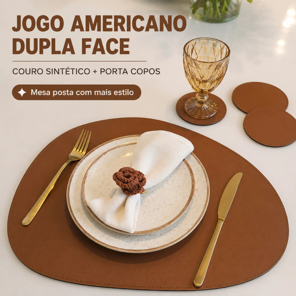 Jogo Americano de Couro Souplast- Mesa Posta
