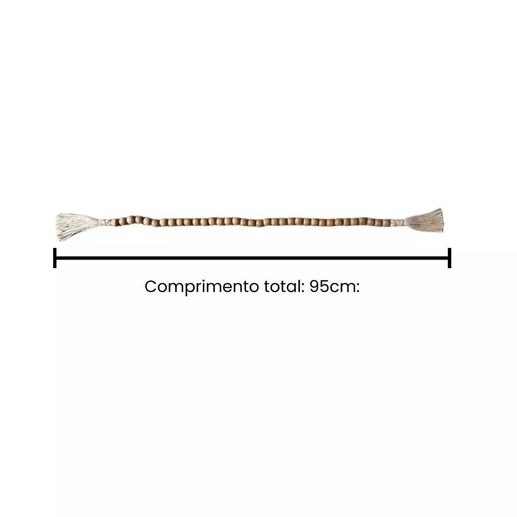 Colar Decorativo de Madeira com Tassel para Mesa de Centro
