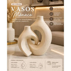 Vaso Duplo de Cerâmica  Estilo Nórdico Boho para Decoração