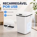 Lixeira Automática 16L com Sensor de Movimento Sem Toque Anti Odor-USB Recarregável