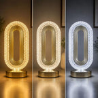 Luminária LED Oval USB 3 Cores de Luz para Quarto e Sala