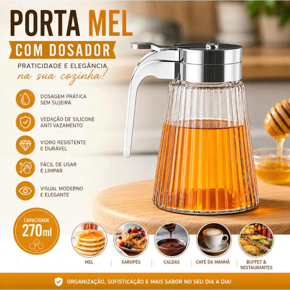 Meleira De Vidro Com Dosador Alça 270ml