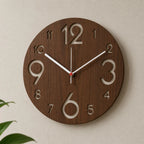 Relógio de Parede  Madeira Minimalista Moderno Sala Cozinha Escritório 40cm
