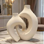 Vaso Duplo de Cerâmica  Estilo Nórdico Boho para Decoração