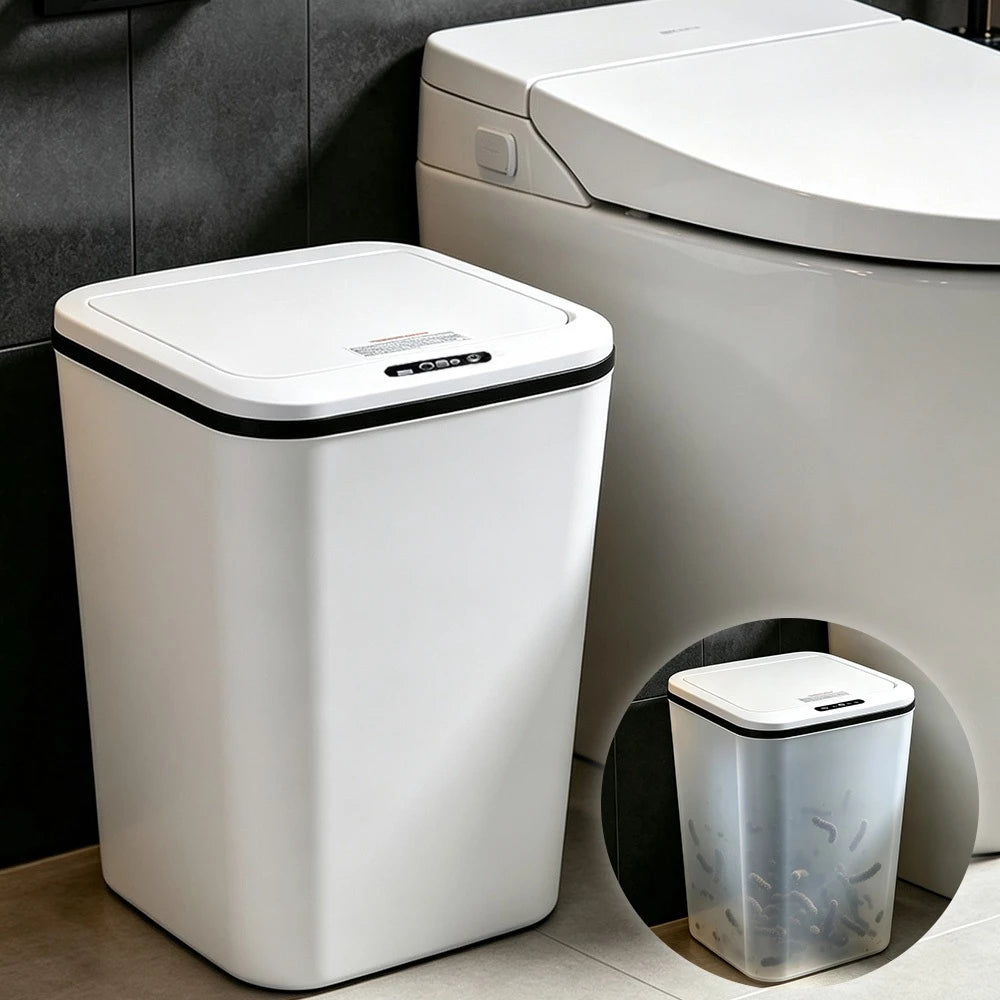 Lixeira Automática 16L com Sensor de Movimento Sem Toque Anti Odor-USB Recarregável