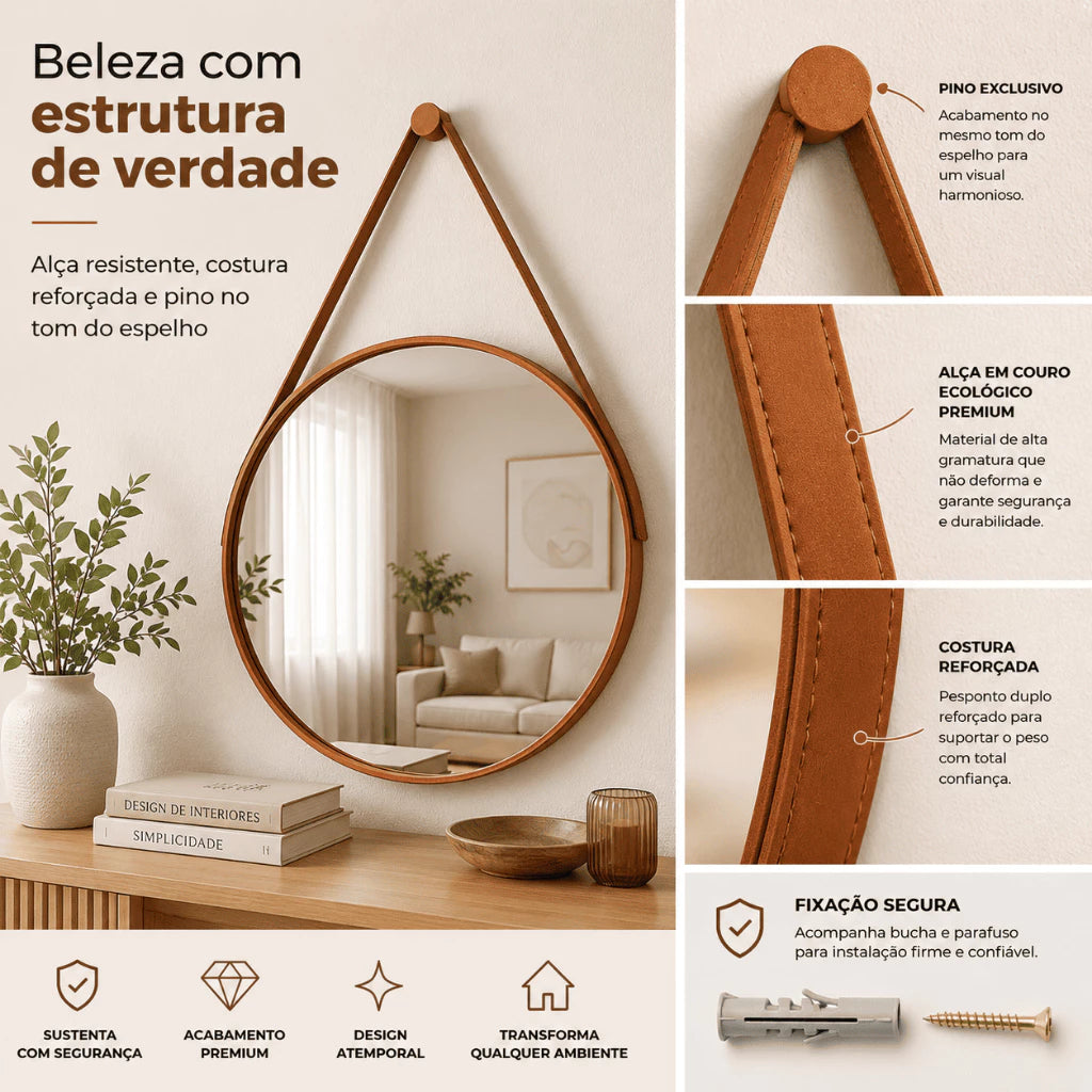 Espelho Redondo Adnet para Decoração de Interiores