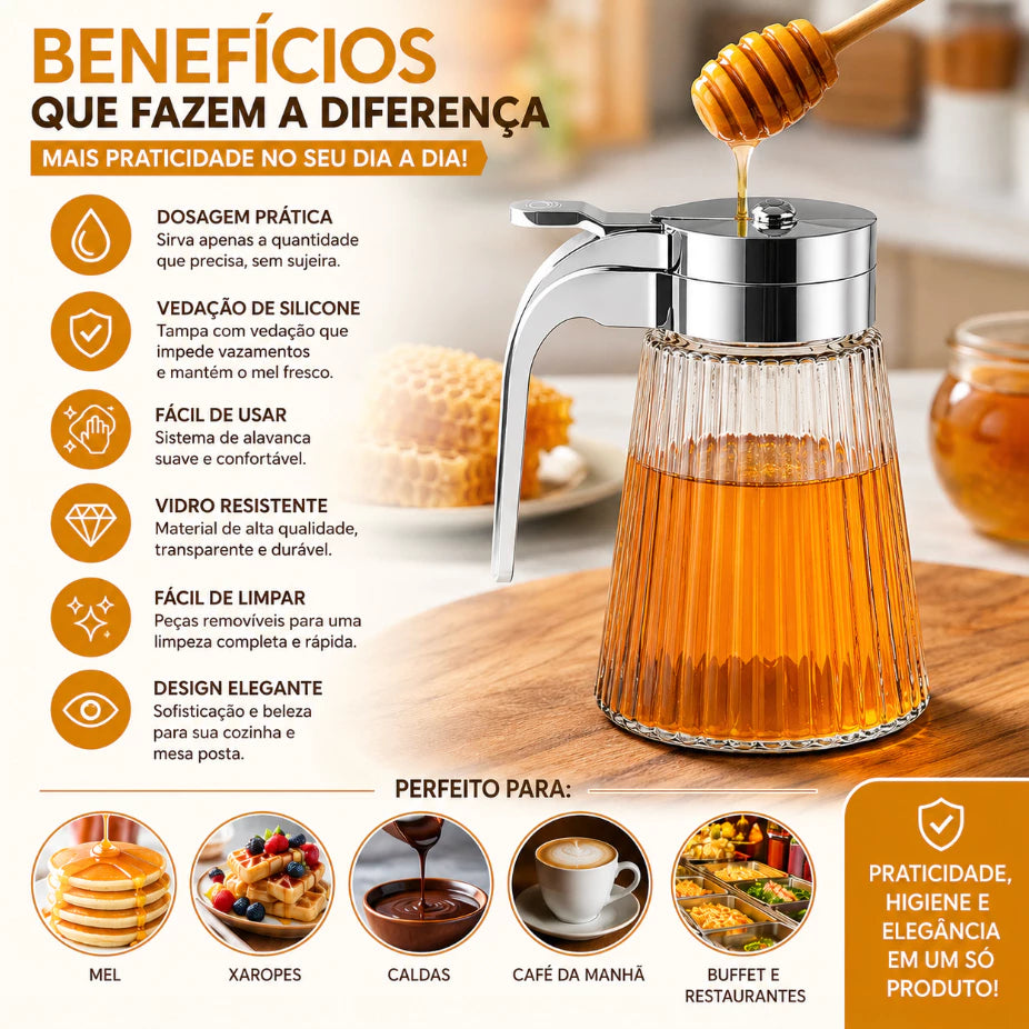 Meleira De Vidro Com Dosador Alça 270ml