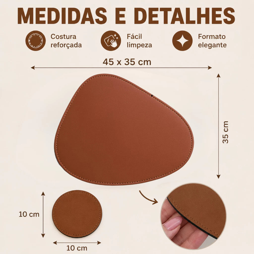 Jogo Americano de Couro Souplast- Mesa Posta