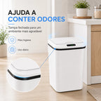 Lixeira Automática 16L com Sensor de Movimento Sem Toque Anti Odor-USB Recarregável
