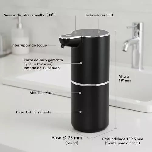 Dispenser Automático para Sabonete Líquido e Detergente com Sensor Sem Toque