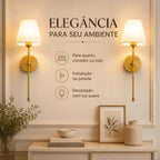 Kit 2 Arandelas de Parede Moderna com Cúpula em Tecido E27