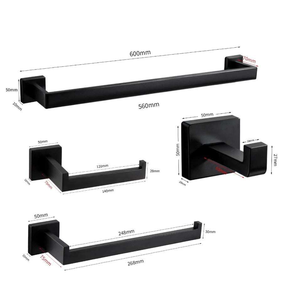 Kit Completo para Banheiro em Aço Inox com Acabamento Premium