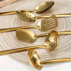 Kit Utensílios de Cozinha 11 Peças em Aço Inox Dourado Premium