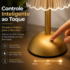 Luminária de Mesa LED Touch Sem Fio 3 Cores Recarregável USB
