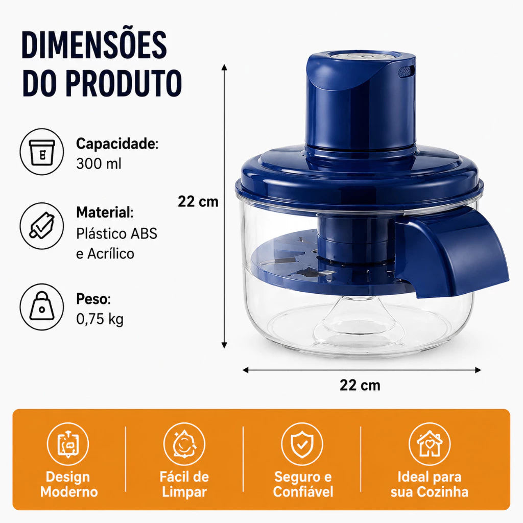 Descascador Elétrico Automático Bivolt para Frutas, Legumes e Alho