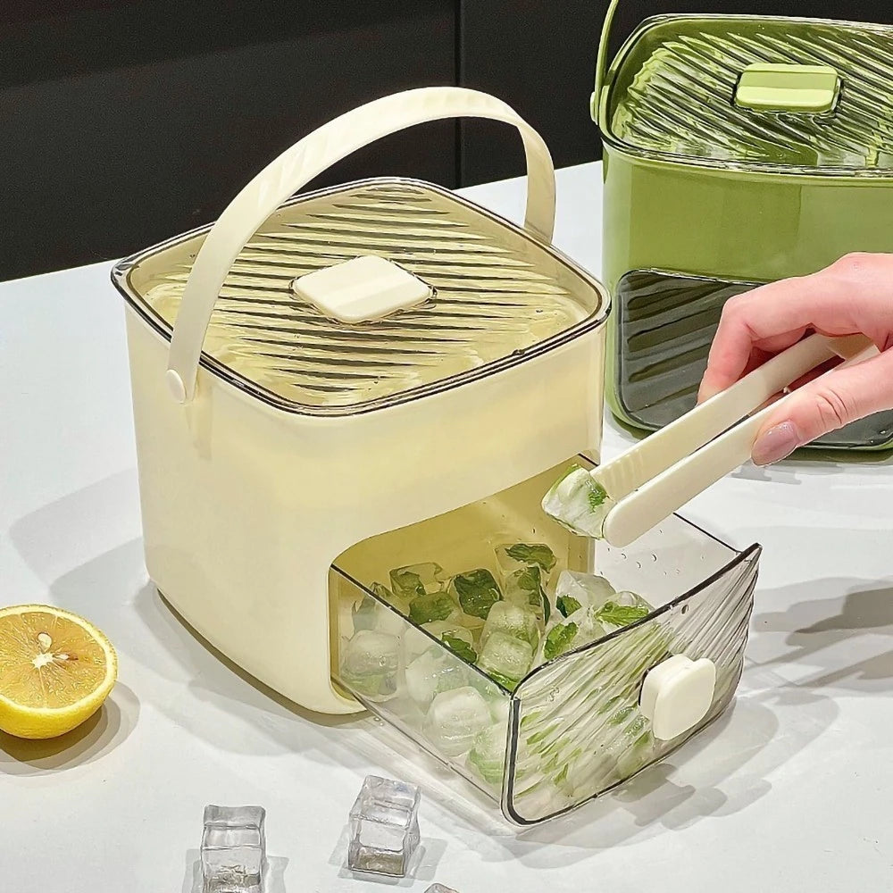 Forma de Gelo com Dispenser 48 Cubos Caixa Organizadora