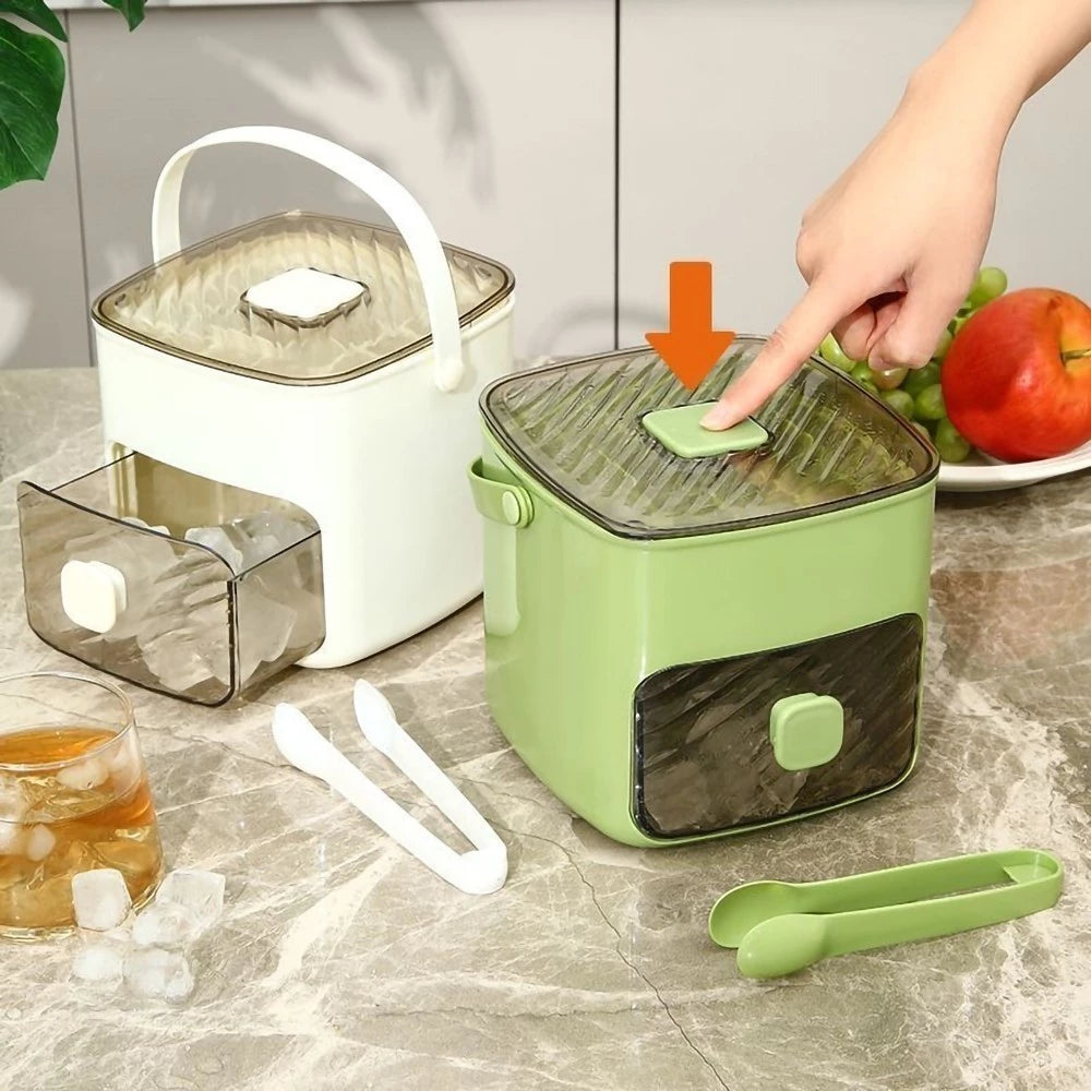 Forma de Gelo com Dispenser 48 Cubos Caixa Organizadora